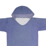 Womens Blue Hooded Pullover Hoodie S Cotton Blend Relaxed Fit Casual Style