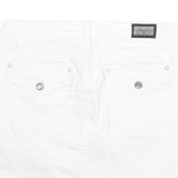 EARL JEAN Womens White Cotton Blend Mini Denim Plain Skirt M Casual Stylish