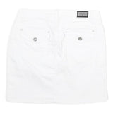 EARL JEAN Womens White Cotton Blend Mini Denim Plain Skirt M Casual Stylish