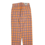TOP IN Womens Cotton Blend Orange & Purple Tartan Slim Straight Trousers W26 L32