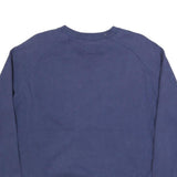 CHAMPION Mens Blue Crew Neck L Sweatshirt Cotton Blend Pullover Logo