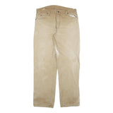 DICKIES Mens Cotton Blend Beige Regular Fit Straight Leg Trousers W34 L32