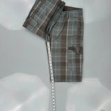 Levis Checked Cargo Shorts - 30W 12L Grey Cotton Blend