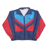 SPADLING Mens Blue & Red Nylon Zip Jacket M Sports Casual Retro Lightweight