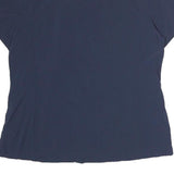 MAMMOT Womens Navy Blue Shirt Polyester Blend M Casual Button-Up Short Sleeve