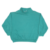 TREND BASICS Mens Green Sweatshirt High Neck L Polka Dot Cotton Blend