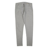 SILVIAN HEACH Womens Cotton Blend Grey Slim Tapered Trousers W34 L32 Elegant Fit