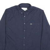 LACOSTE Mens Blue Plain Shirt XL Button-Down Collar Long Sleeve Classic Fit