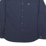 LACOSTE Mens Blue Plain Shirt XL Button-Down Collar Long Sleeve Classic Fit