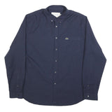 LACOSTE Mens Blue Plain Shirt XL Button-Down Collar Long Sleeve Classic Fit