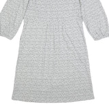 BODEN Womens Grey Cotton Day Dress Polka Dot Long Sleeve UK 10 Casual