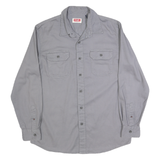 WRANGLER Mens Grey Plain Shirt M Long Sleeve Cotton Casual Workwear