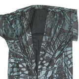 Womens Black & Green Printed Top Short Sleeve V-Neck XL Summer Casual