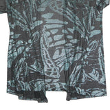 Womens Black & Green Printed Top Short Sleeve V-Neck XL Summer Casual