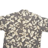 PIERRE CARDIN Mens Brown & Cream Floral Cotton Blend Shirt XL Relaxed Summer