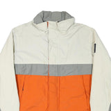 NAUTICA Mens White & Grey & Orange Colourblock Zip Jacket XL Polyester Blend