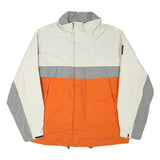 NAUTICA Mens White & Grey & Orange Colourblock Zip Jacket XL Polyester Blend