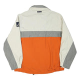 NAUTICA Mens White & Grey & Orange Colourblock Zip Jacket XL Polyester Blend