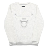 NBA Womens White Sweatshirt Chicago Bulls Crew Neck M Cotton Blend Pullover