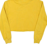 ELLESSE Womens Yellow Crop Hoodie UK 10 Logo Printed Hooded Sweatshirt