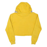 ELLESSE Womens Yellow Crop Hoodie UK 10 Logo Printed Hooded Sweatshirt