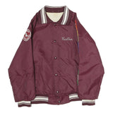 Womens Burgundy & White Figure Skating Jacket L Polyester Button Bomber