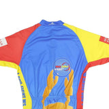 Mens Blue & Yellow MS Bike Ride Graphic Cycling Jersey 2XL Short Sleeve Crew