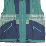 BUDMIL Mens Green & Navy XL Polyester Blend Jacket Zip Plaid Retro Style