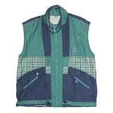 BUDMIL Mens Green & Navy XL Polyester Blend Jacket Zip Plaid Retro Style