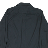 TOMMY HILFIGER Mens Black Shirt M Cotton Blend Button Neck Casual