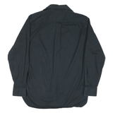 TOMMY HILFIGER Mens Black Shirt M Cotton Blend Button Neck Casual