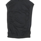 NIKE Womens Black Cotton Blend Sleeveless Hoodie UK 14 Graphic Print Hooded