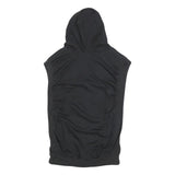NIKE Womens Black Cotton Blend Sleeveless Hoodie UK 14 Graphic Print Hooded