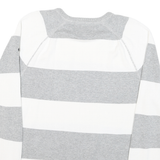 NAUTICA Mens Grey & White Patterned Cotton Blend Jumper Crew Neck Basic Knit L