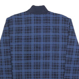 NAUTICA Mens Navy Blue Checked Quarter Zip 2XL Cotton Blend Sweatshirt