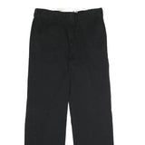 DICKIES Mens Black Polyester Blend Classic Straight Trousers W32 L32 Workwear