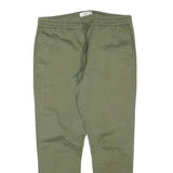 PULL AND BEAR Mens Cotton Blend Olive Relaxed Jogger Trousers W32 L27 Drawstring