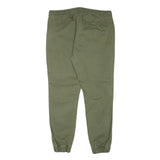 PULL AND BEAR Mens Cotton Blend Olive Relaxed Jogger Trousers W32 L27 Drawstring