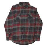 JACHS Mens Red & Grey Check Shirt M Cotton Blend Long Sleeve Casual
