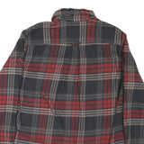 JACHS Mens Red & Grey Check Shirt M Cotton Blend Long Sleeve Casual