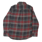 JACHS Mens Red & Grey Check Shirt M Cotton Blend Long Sleeve Casual