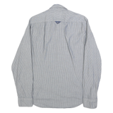BOSS Mens Blue & White Striped Shirt Cotton M Button Closure Long Sleeve Regular