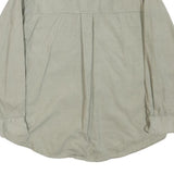 H&M Womens Beige Cotton Blend Shirt Long Sleeve Collared S Casual Relaxed Fit