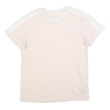 ADIDAS Womens Cream & White Classic T-Shirt S Short Sleeve Crew Neck Cotton