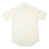 PACIFICS Mens Cream Short Sleeve Shirt L Polyester Blend Casual Office