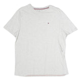 TOMMY HILFIGER Mens Grey & White Pocket T-Shirt M Short Sleeve Crew Neck Cotton