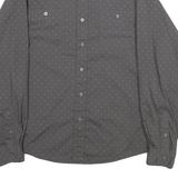 WRANGLER Mens Grey & Light Grey Shirt L Cotton Blend Long Sleeve Casual