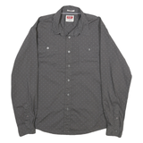 WRANGLER Mens Grey & Light Grey Shirt L Cotton Blend Long Sleeve Casual