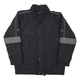KAPPA Mens Black & Grey Button Jacket S Polyester Blend Plain Sport Casual