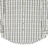 NAUTICA Mens Beige & White Checked Shirt XL Classic Cotton Blend Long Sleeve